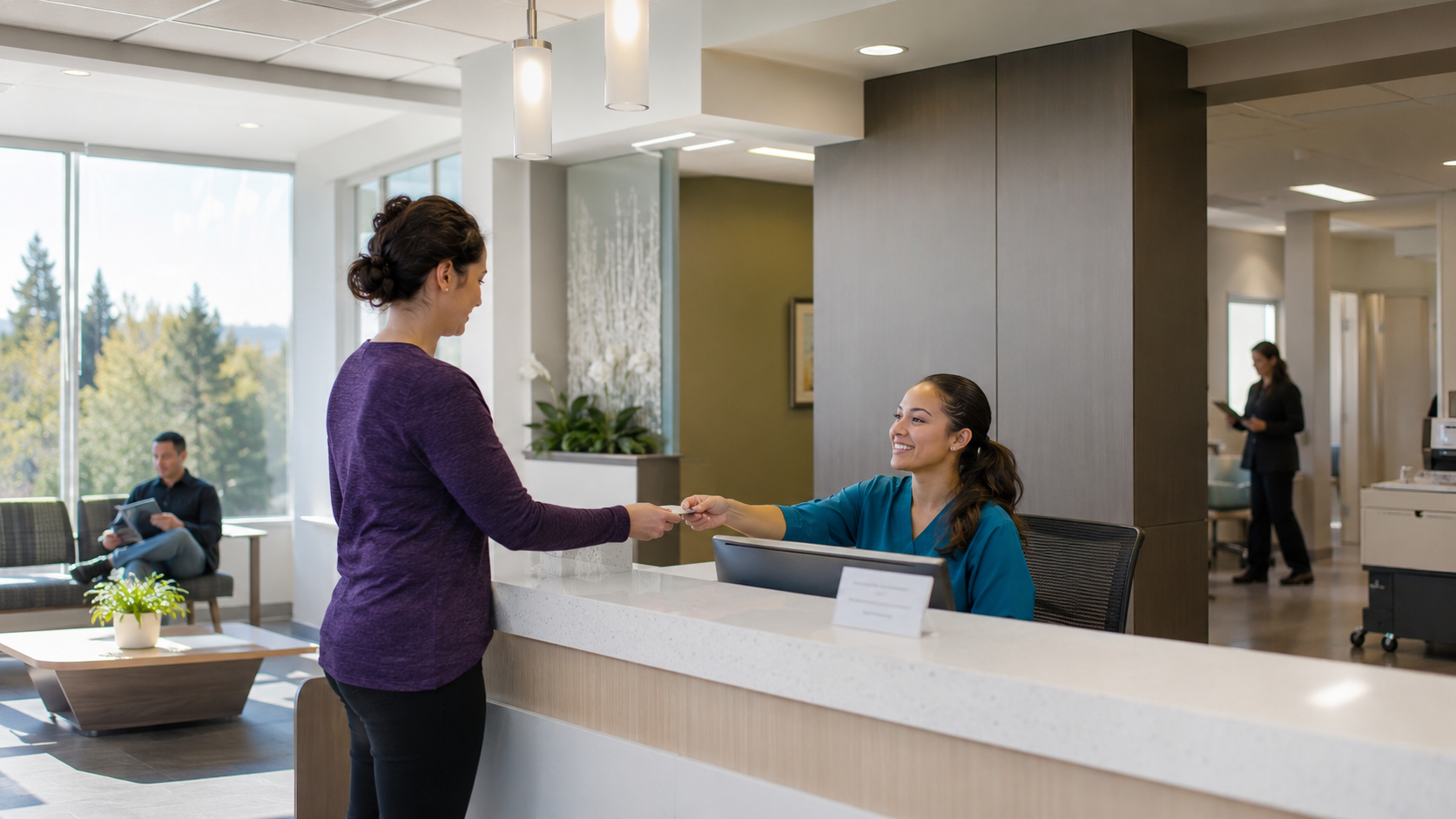 Modern healthcare clinic reception improving patient satisfaction